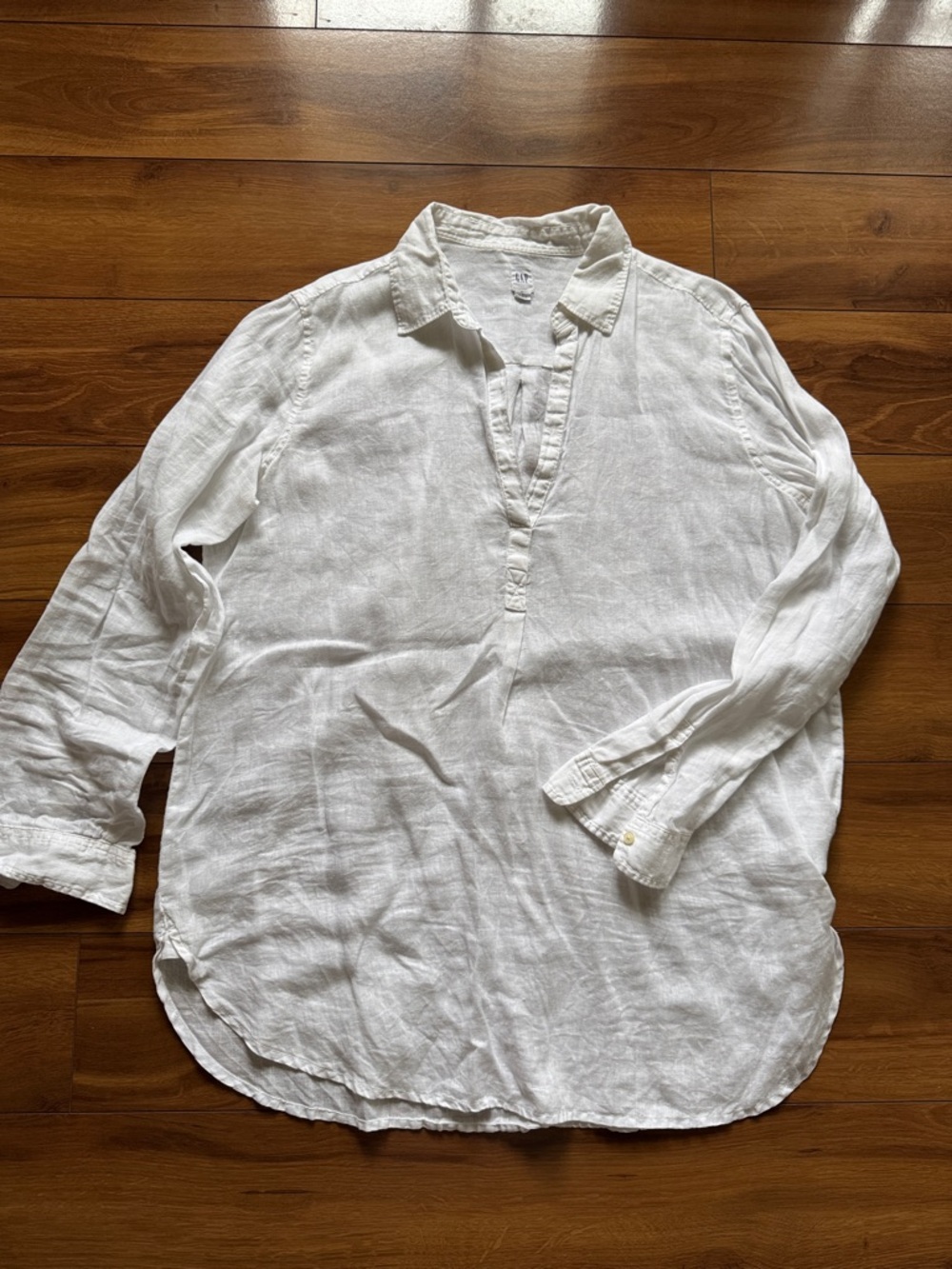 GAP White Linen Tunic Shirt L